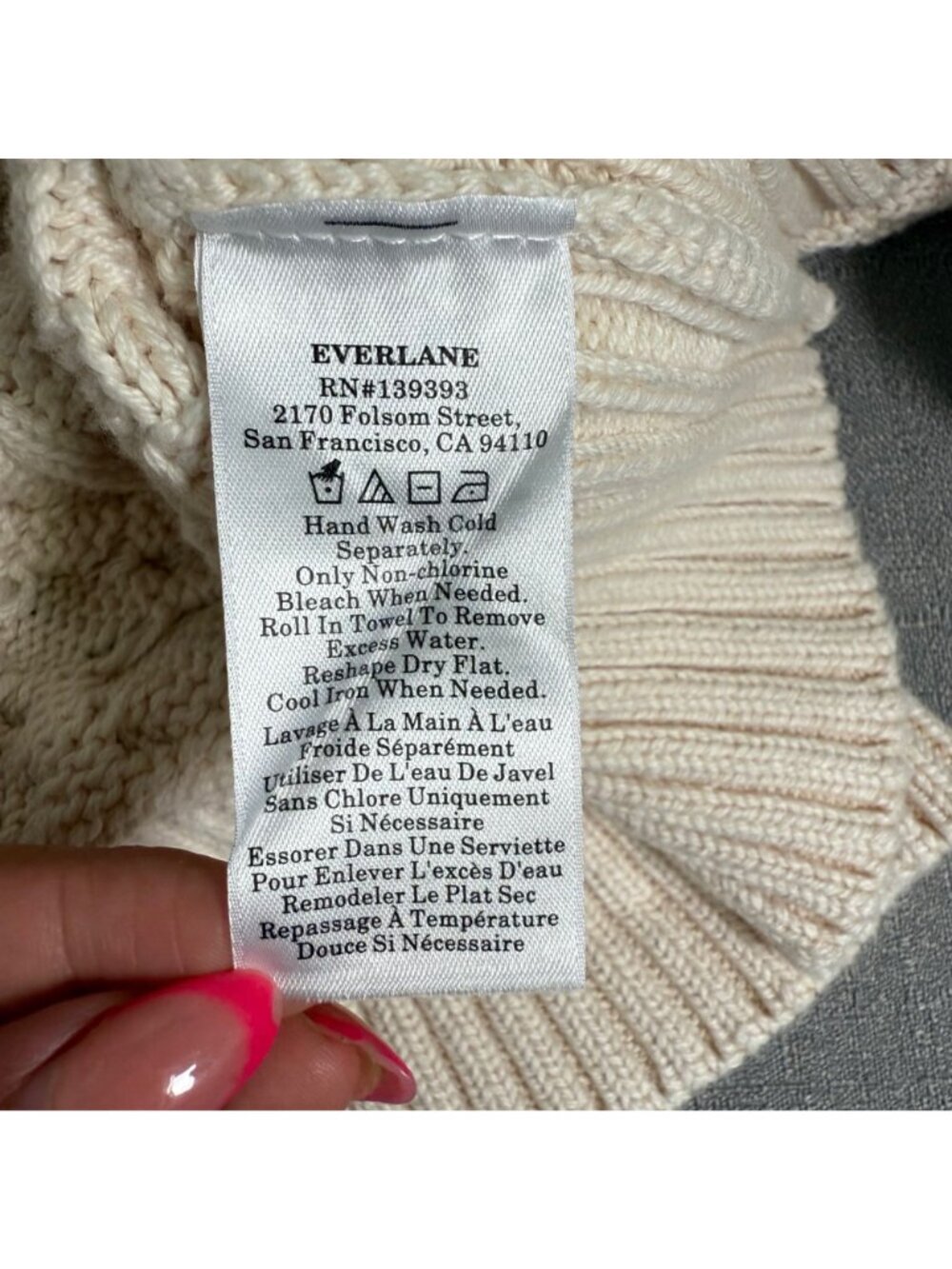 Everlane The Cable Sweater Everyday Organic Cotton Boxy Crewneck Fisherman Small - Picture 6 of 15